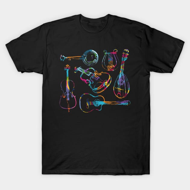 String Musicians T-Shirt by evisionarts